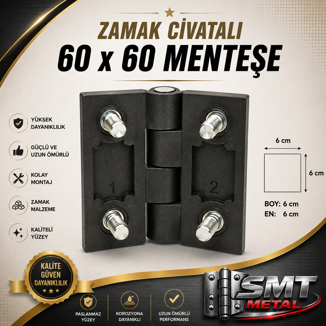 60x60 ZAMAK ( METAL ) YAPRAK PANO MENTEŞESİ 
